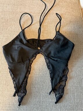 Black Lace-Trim Triangle Bralette - Women Intimates